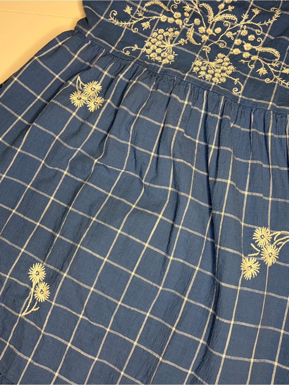 Madewell Embroidered Cicely Tiered Midi Dress in Plaid - Picture 8 of 14